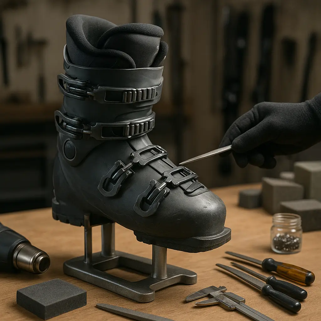 Skischuh-Bootfitting in Werkstatt