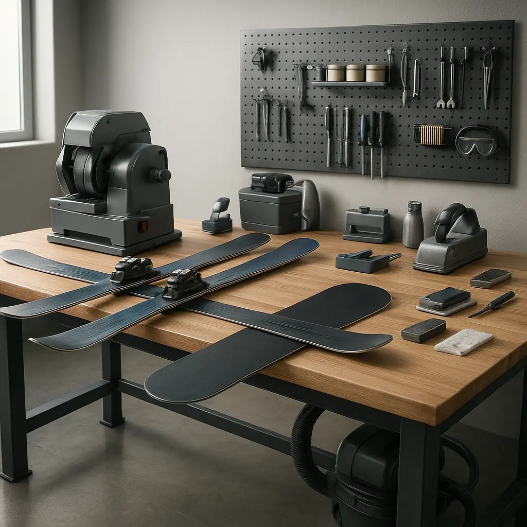 Ski und Snowboard auf Tuning-Bank